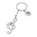 Treble Cleft Metal Music Note Key Tag